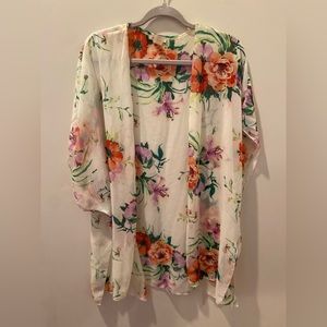 Ambiance floral sheer kimono